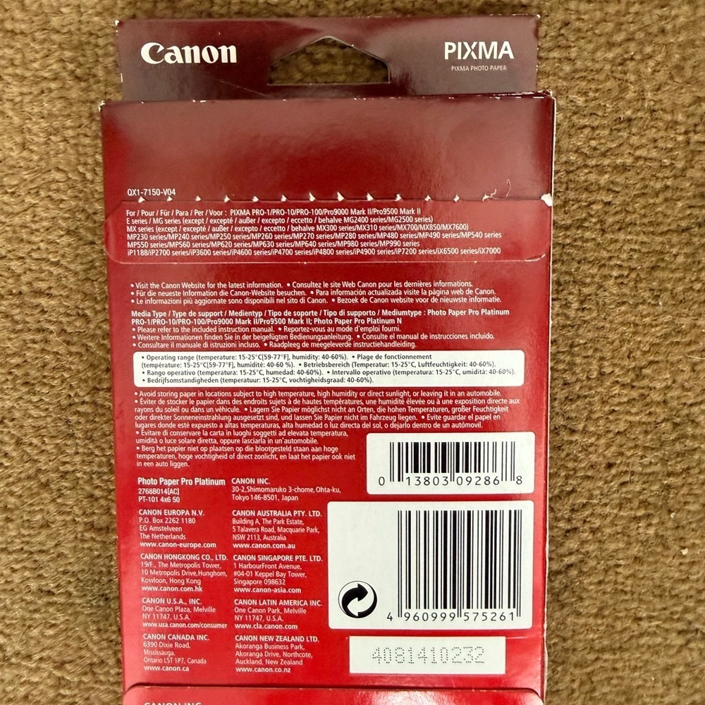 Canon Pro Platinum Photo Paper - Red - Picture 2 of 2